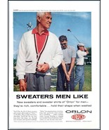1950s Orlon Men&#39;s Sweaters &amp; Sweater Shirts PRINT AD &quot;Golf&quot; BX3 - $104.40 MXN