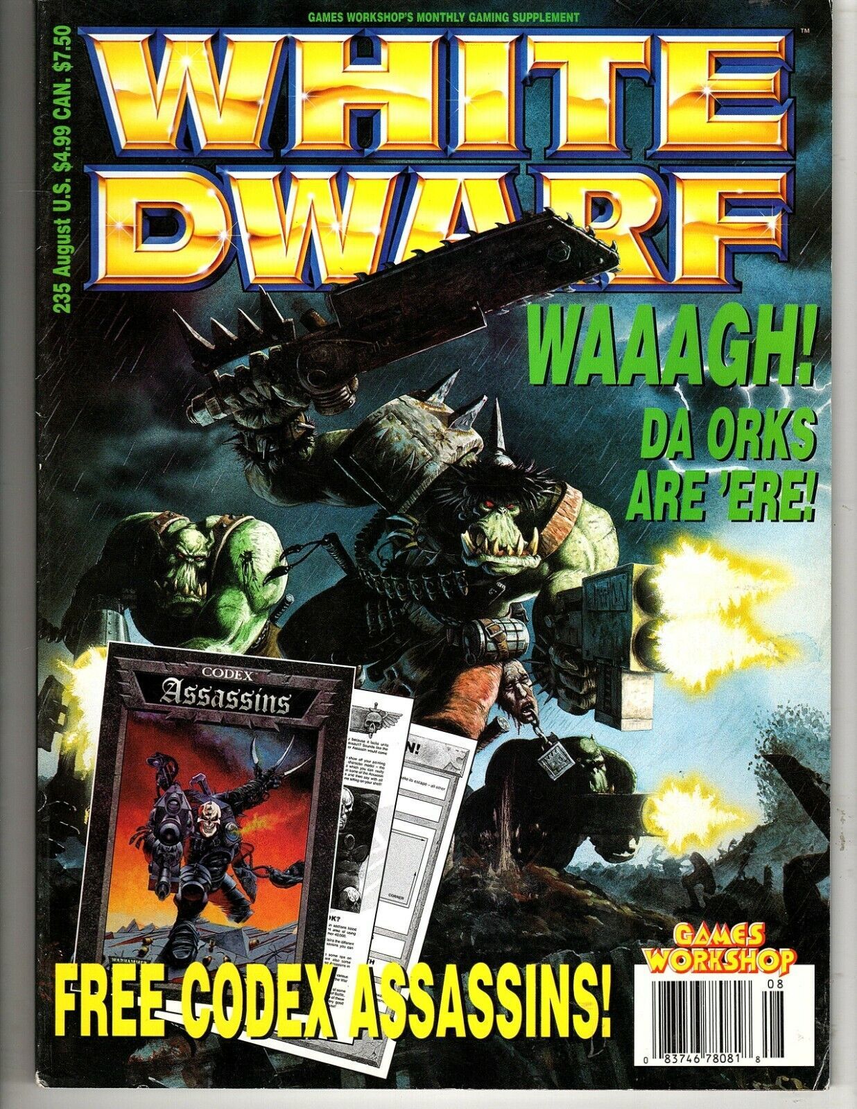 Games Workshop  White Dwarf Magazine  Aug 1999 #235  Warhammer  Orc Assassin - £7.05 GBP