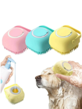 Softness Silicone Pet Dog Cat Hair Massage Bath Brush With Shower Gel Dispenser - £4.29 GBP