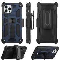 Machine Design 3in1 Combo Holster Clip Case Cover BLUE For iPhone 13 - £6.84 GBP