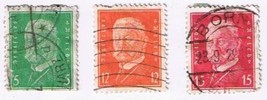 Stamps Germany Hindenberg Lot Of 3 Used - £0.53 GBP