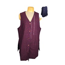 Handmade Womens XL Reversible Vest Long Length Artisan Rustic Embroidere... - $27.17