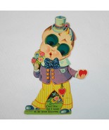 Vintage Valentine Card Mechanical XL Boy Moving Eyes Arm Stand Up German... - £31.46 GBP
