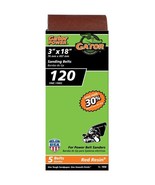 Gator 3&quot; x 18&quot; Red Resin Aluminum Oxide Sanding Belts, 120 Grit, 5 Pack - $20.57