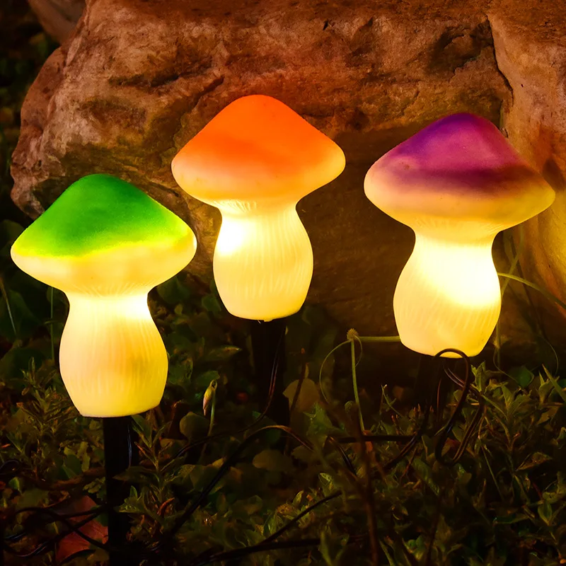 Outdoor Solar Mushroom String Lights 3 Sets Realistic Fairy Mushroom Solar Lamp  - £90.11 GBP