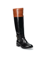 Black &amp; Cognac Brown Trixie Women&#39;s Knee High Riding Boots - US 10 Wide ... - £44.90 GBP