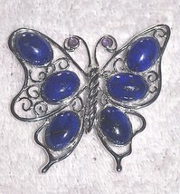 Smithsonian Butterfly Pin Brooch Silver and Lapis (JT1) - £31.38 GBP
