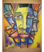 Original 16x20" Ethic African American Urban Art Canvas Painting:- R Doward Fine - $146.00