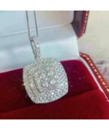 2.00Ct Coupe Ronde Blanc Topaze Serti Pendentif Sans Chaîne 14K Plaqué o... - $61.73