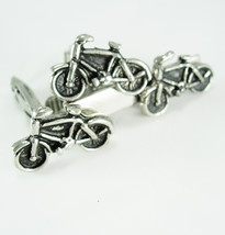 Bicycle Cufflinks &amp; Tie clip * silver bike * vintage gift for men *  women bicyc - £98.77 GBP