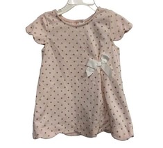 Tahari Baby Girl 3T Round Neck Pink Gold Polka Dot Party Dress  - $9.13