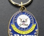 NAVY USN USA KEYRING KEY CHAIN RING KEYCHAIN 1.6 X 1.25 INCHES EMBOSSED US - $7.99