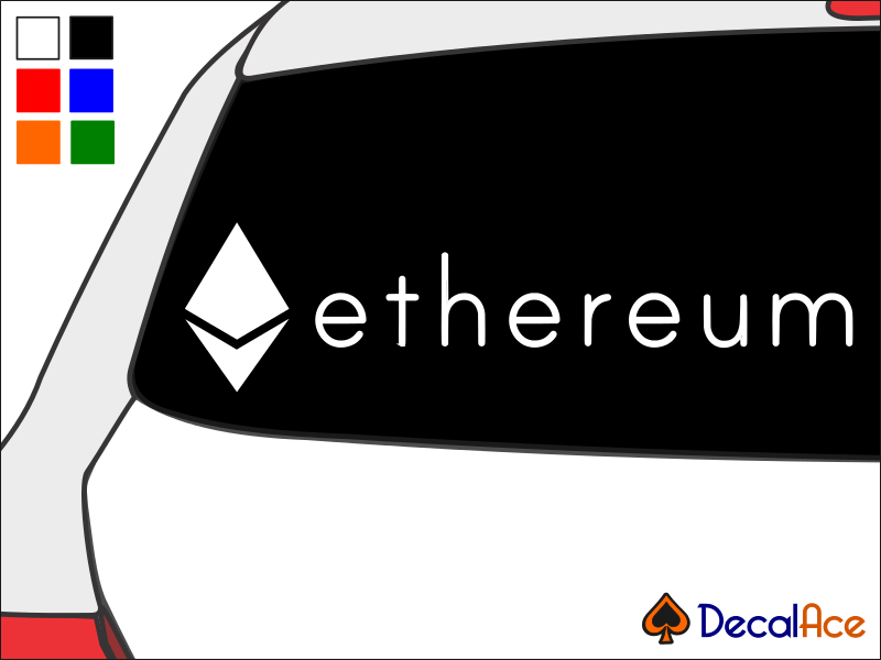 Ethereum Ether Cryptocurrency Vinyl Decal High Quality CHOOSE SIZE COLOR