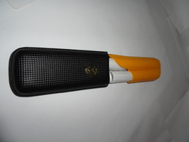    Beryllus  Black &amp; Gold Leather Cigar Case holds 2 small size  - $75.00