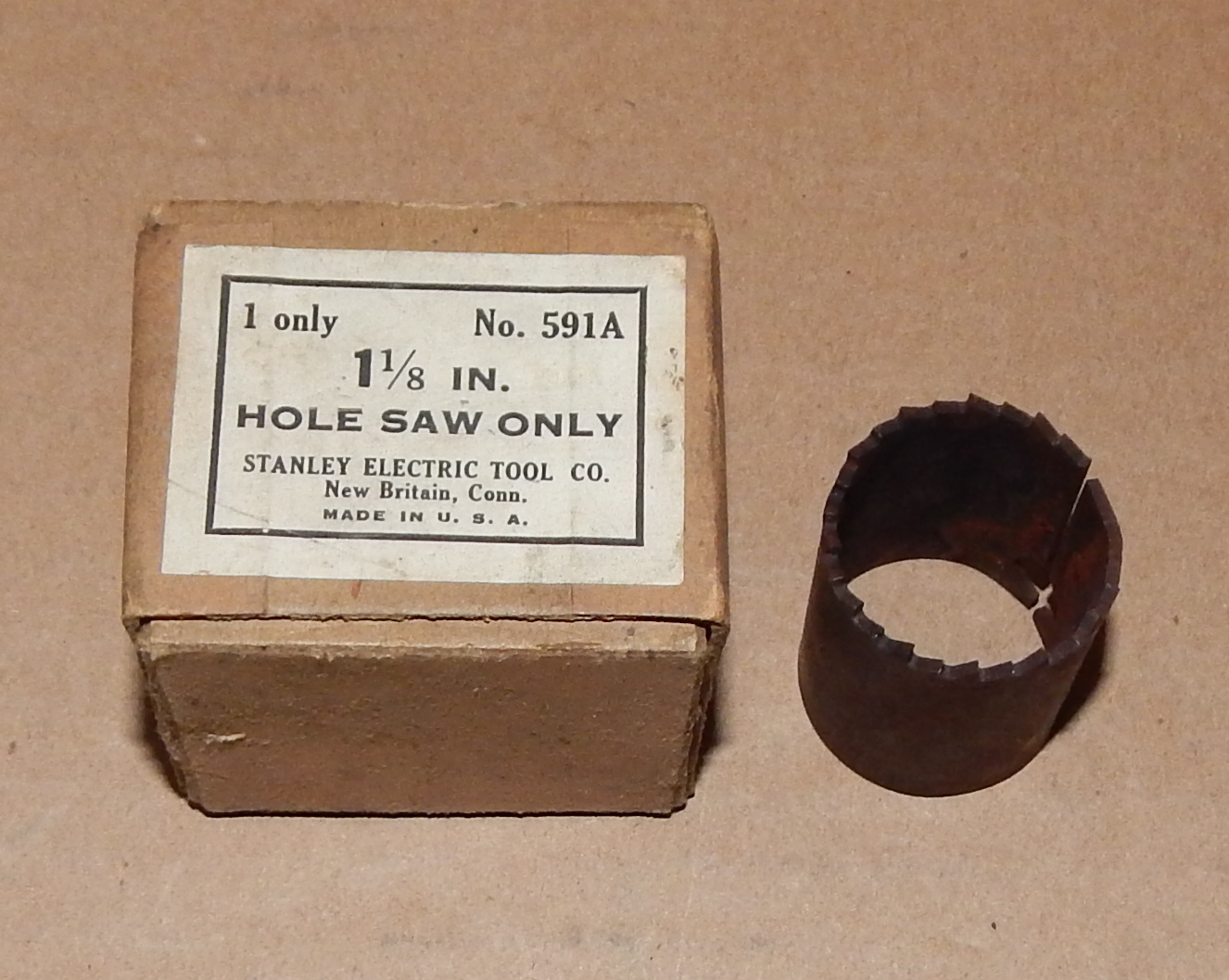 1 1/8&quot; Hole Saw Stanley Electric Tool USA Made #591A Drill Bit 73U - $4.49