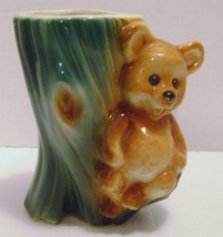 Vintage Royal Copley Brown Teddy Bear Pottery Ceramic Planter - £15.80 GBP