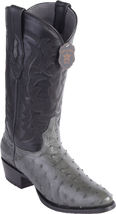 Los Altos Gray Handmade Genuine Full Quill Ostrich Round Toe Cowboy Boot - £418.21 GBP+