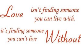 Picniva Orange 31&quot; X 14&quot; Love Without Quote Wall Sticker Paper Quote Dec... - £9.95 GBP