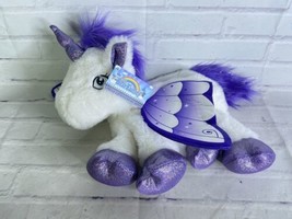 The Bear Factory White Purple Wings Sparkle Unicorn Plush Animal Unstuff... - $59.40