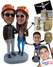 Personalized Bobblehead Miners couple ready to dig up some gold wearing elegant  - £122.16 GBP