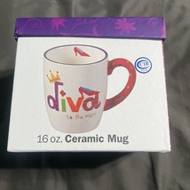 New Diva To The Max Ceramic Girls Coffee/Hot Chocolate 16 oz. Mug  With Box - £7.70 GBP