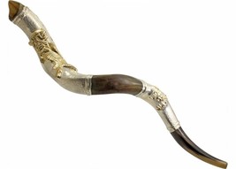 Versilberter Kudu Jemenit Koscher Shofar der Löwe von Juda 40&quot; - 42&quot; Zoll Israel - $830.77