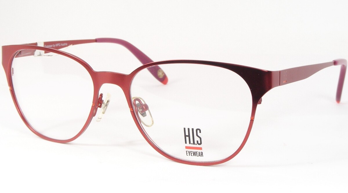 H.I.S Von Mpg HT936 001 Rot Einzigartig Brille Rahmen His 52-16-135 (Noten) - $66.16