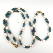 Fresh Water Pearl &amp; African Glass Beads 18&quot; Necklace and bracelet - $23.00