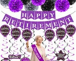 Retirement Decorations Women Purple Happy Retirement Party Decorations F... - $26.99