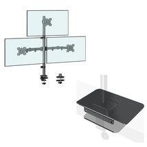 Triple Monitor Desk Mount With Steel Desk Protect Plate - £96.21 GBP
