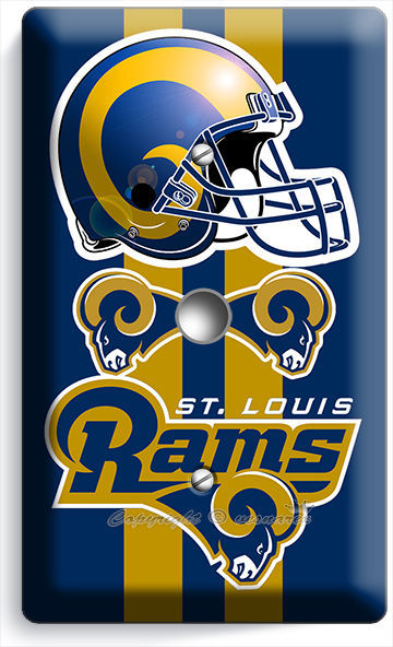 ST LOUIS RAMS FOOTBALL TEAM LIGHT DIMMER CABLE COVER WALL PLATE BOYS ROOM GARAGE