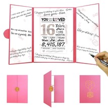 Sweet 16 Birthday Guest Book Signature Congrats Certificate Rose Gold 16... - £20.43 GBP