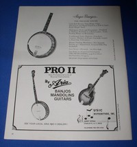 Saga Banjo Aria Banjo Mandolin Pickin&#39; Magazine Photo Clipping Vintage Jan 1976 - £11.98 GBP