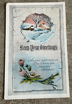 New York Happy New Years Card Postcard Posted and Stamped 227 Rare Vintage  - $5.69