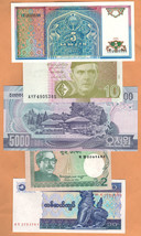 ASIA  Lot 5  UNC  Banknotes Paper Money Bills Set #5 - $3.50