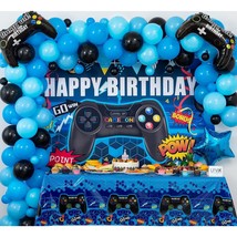 Video Game Birthday Party Decorations&amp;Balloons Arch Garland Kit(Blue,Black),Cust - £28.13 GBP