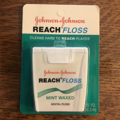Primary image for REACH Vintage 90s Dental Floss Mint Waxed 1995 Johnson & Johnson 55 yd New Pack