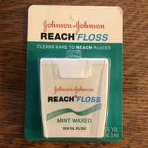 REACH Vintage 90s Dental Floss Mint Waxed 1995 Johnson &amp; Johnson 55 yd N... - $24.99