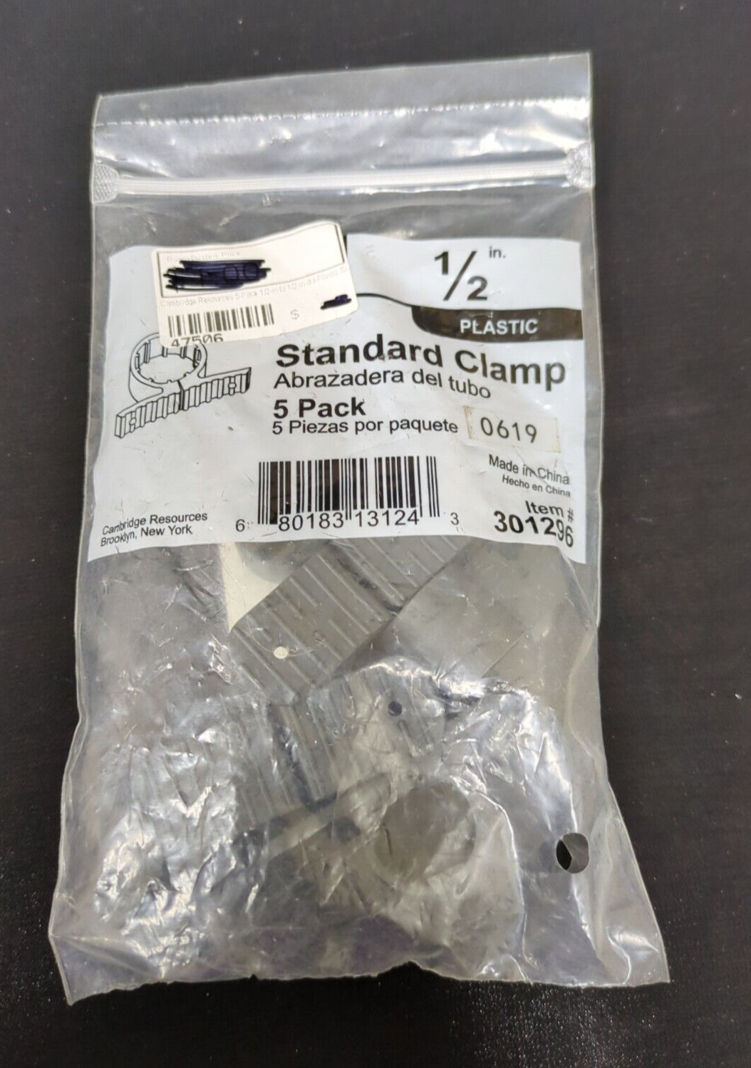 standard clamp 1/2&quot; plastic 5 pack - $1.97