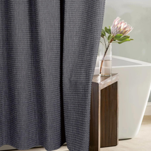 Grey Waffle Shower Curtain: Gray Textured Heavy Duty Fabric Shower Curtains for  - £25.90 GBP