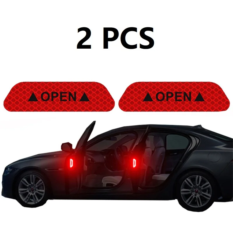 2Pcs Car Door Stickers Universal Safety Warning Mark OPEN High Reflective  Door  - £59.82 GBP