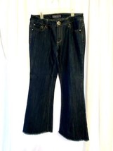 Baccini Womens Jeans Size 6 Blue Denim Wide Leg 30 in waist 28 inseam Mid Rise - £9.40 GBP
