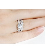 2 Anniversary Rings Engagement Ring Bridal Set Silver Woman Girl Gift Si... - £54.34 GBP