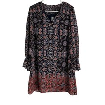 Vince Camuto Dress Womens 4 Blue Floral Boho Chiffon Lined Straight Shif... - $19.99