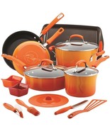 Nonstick Cookware Bakeware Set Orange Large Pots And Pans Baking Pan Kit... - £135.88 GBP