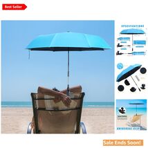 Portable Blue 40 Inch Adjustable Clip On Beach Chair Umbrella for Sun Pr... - $54.40