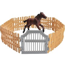 7Pcs Horse Corral Fence Toy Accessories Panel Set Farm Corral Fence With Gate Ho - £15.66 GBP