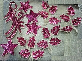 Sequin Motifs New and Old Stock #218 Fushia - £6.39 GBP