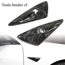 Forged Carbon Fiber Front Side Fender Cover Trim For Tesla Model 3/Y 2020-2022 - £61.34 GBP