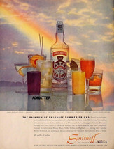 1958 Smirnoff Vodka Print Ad Vintage 10 X14 Advertisement A Rainbow Of Drinks - $5.94